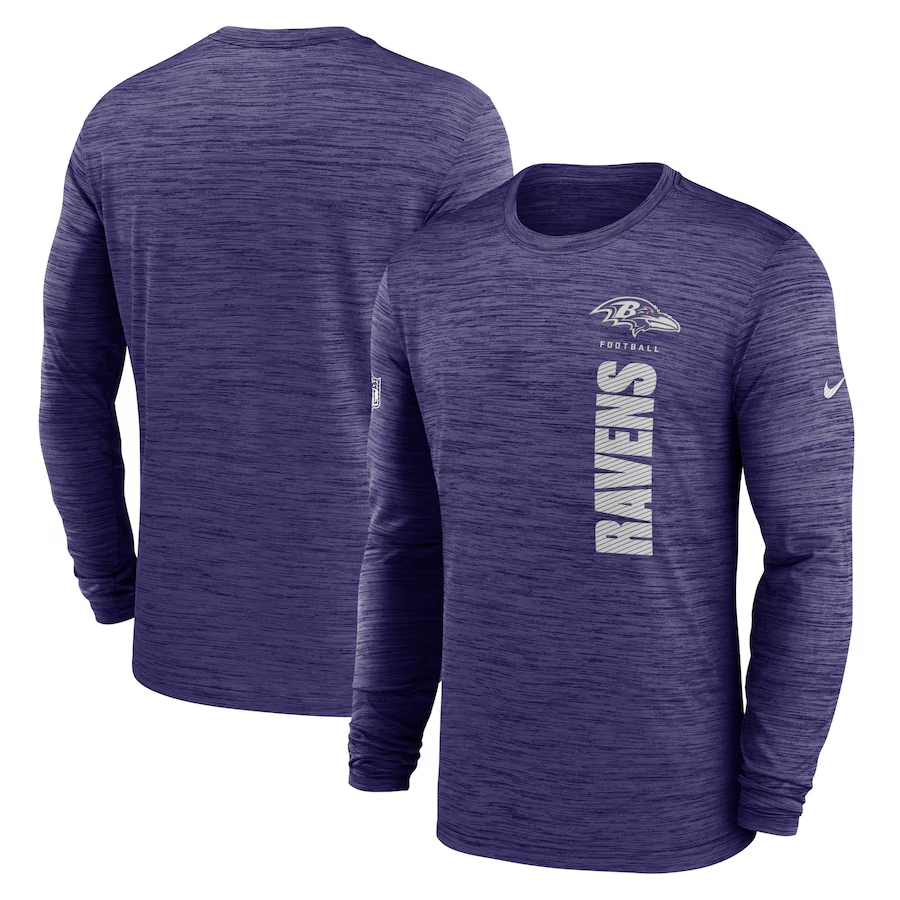 Men Baltimore Ravens purple 2024 Nike NFL long sleeve t shirts->nfl t-shirts->Sports Accessory